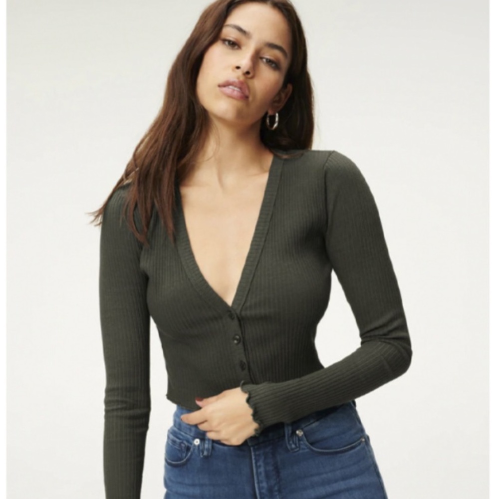 Good American Essential Rib Cardigan